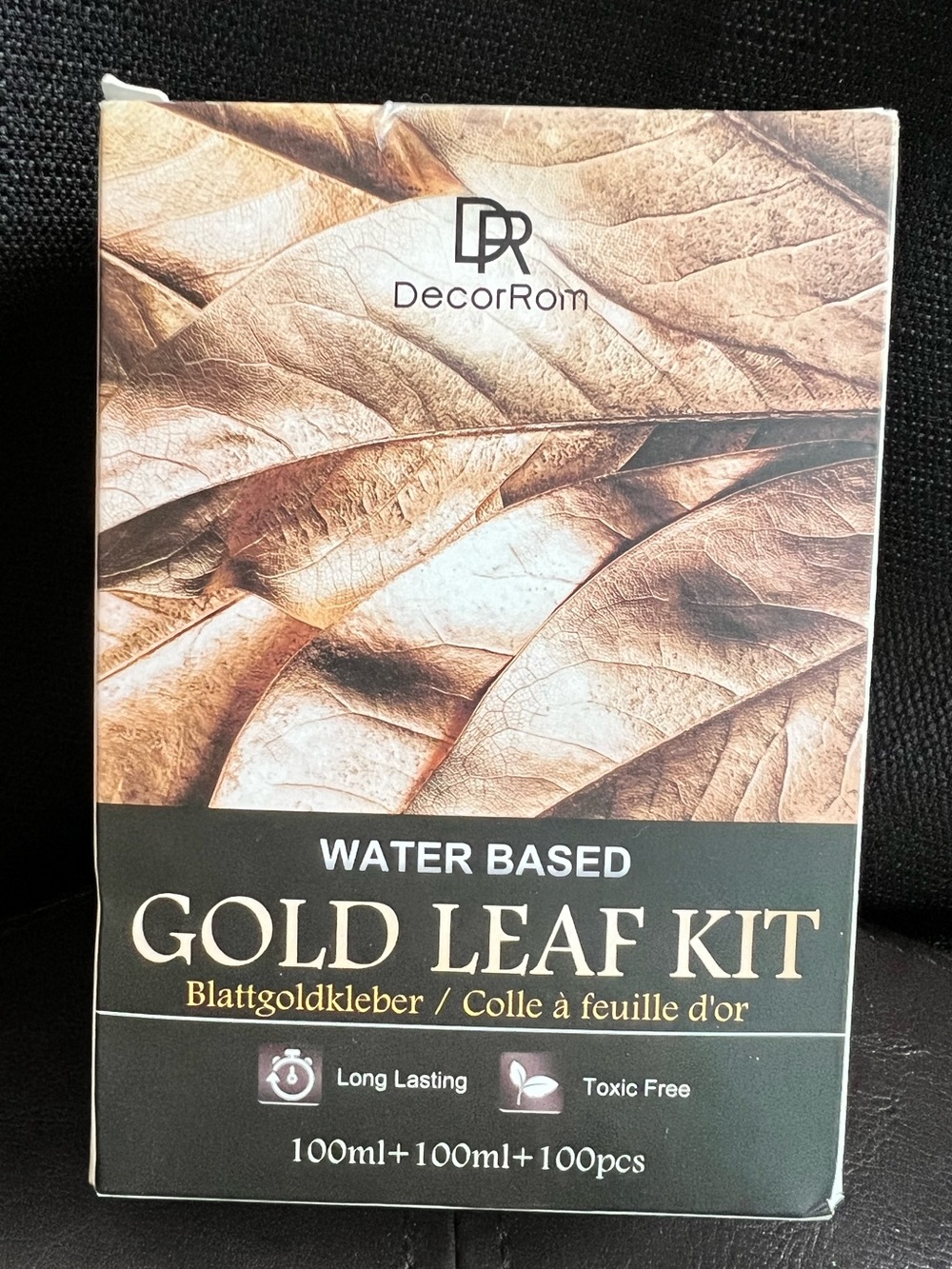 DecorRom Water Based Gold Leaf Kit Craft DIY Gilding Set 100pc New
